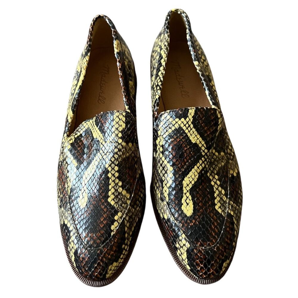 Madewell Frances Leather Snake Print Slip On Loafer Shoes Women Size 7